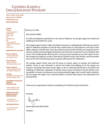 CALACAP Letter to Senator Padilla