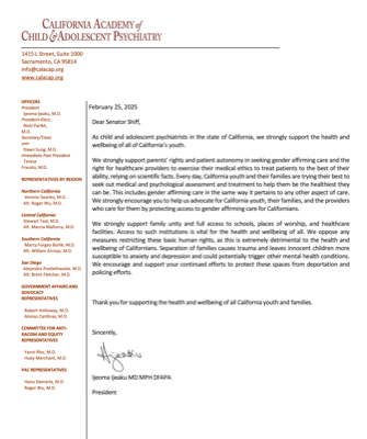CALACAP Letter to Senator Schiff